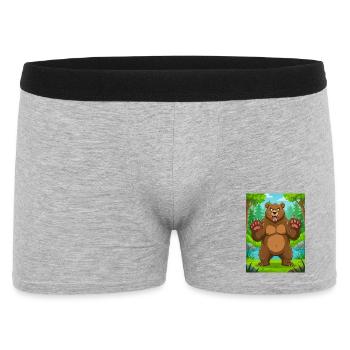 Brown Bear – powerful forest predator in America - Men's Boxer Shorts - heather grey - Front