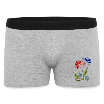 Fleur - Boxer Homme - gris chiné - Devant