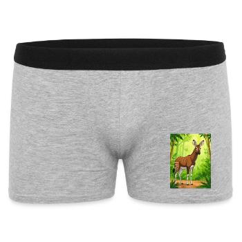 The mysterious rainforest creature with zebra - Men's Boxer Shorts - heather grey - Front