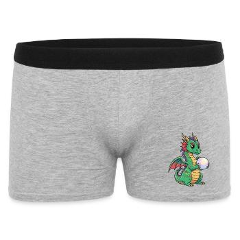 Petit dragon avec boule - Boxer Homme - gris chiné - Devant