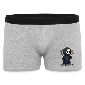 Restez positif - Boxer Homme - gris chiné - Devant