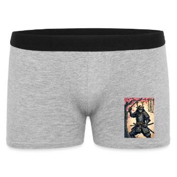 Skeleton Samurai in the Cherry Blossom Forest - Men's Boxer Shorts - heather grey - Front