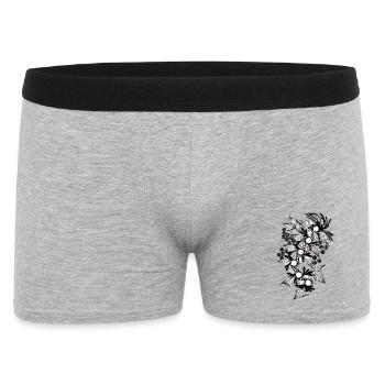 Black and White Flower Spiral - Men's Boxer Shorts - heather grey - Front