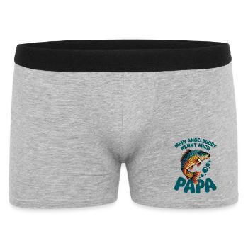Papa Fishing Buddy – Fish Motif - Men's Boxer Shorts - heather grey - Front