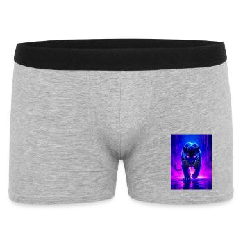 Une panthère brille d’un rose néon féroce et d’un sapin violet - Boxer Homme - gris chiné - Devant