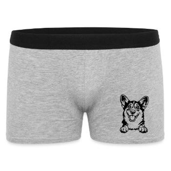 Welsh Corgi - Männer Boxer Shorts - Grau meliert - Vorne