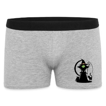 Costume de sorcière chat noir Halloween - Boxer Homme - gris chiné - Devant