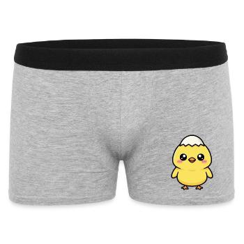 Küken mit Kawaii-Kappe - Männer Boxer Shorts - Grau meliert - Vorne
