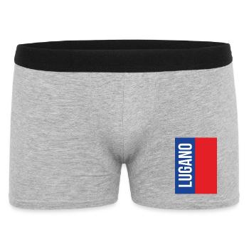 T-shirt souvenir Lugano Tessin - Boxer Homme - gris chiné - Devant