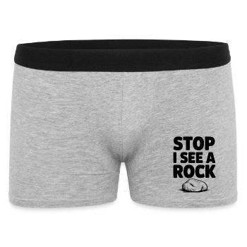 Arrêt Je vois un rocher - Boxer Homme - gris chiné - Devant