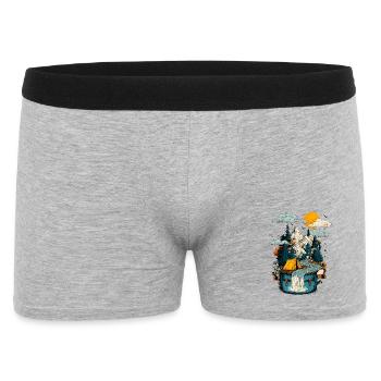 Sentier du lac de montagne - Camping Backpacker Motif - Boxer Homme - gris chiné - Devant