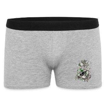 Green Lines Botanical Pattern - Men's Boxer Shorts - heather grey - Front