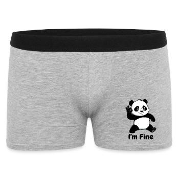 Panda Thumbs Up Cartoon Black - Men's Boxer Shorts - heather grey - Front