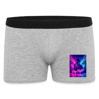Boombox-Pop-Nacht – Achtzigerjahre-Soundstil - Männer Boxer Shorts - Grau meliert - Vorne