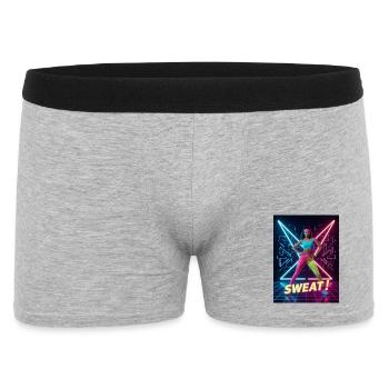 Sweat! Neon Aerobics – Electric Eighties Fitness - Men's Boxer Shorts - heather grey - Front