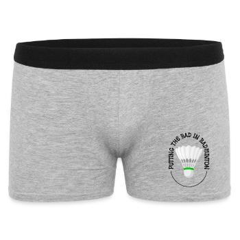 Mettre le mauvais côté du badminton - Boxer Homme - gris chiné - Devant
