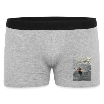 Ente auf ruhigem Wasser - Männer Boxer Shorts - Grau meliert - Vorne