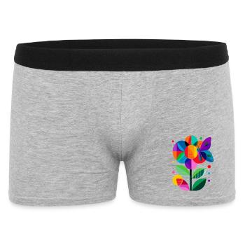 colorful stylized flower with butterfly - Men's Boxer Shorts - heather grey - Front
