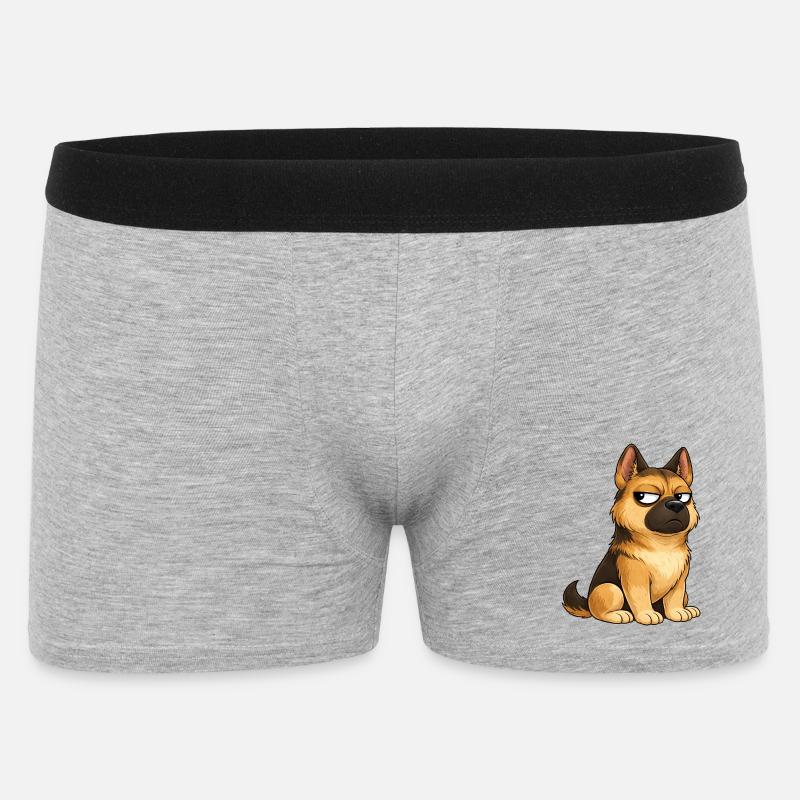 Cooler Hund Deutscher Schäferhund Skeptisch - Männer Boxer Shorts - Grau meliert