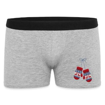 Moufles de Noël brodée (imprimé) - Boxer Homme - gris chiné - Devant