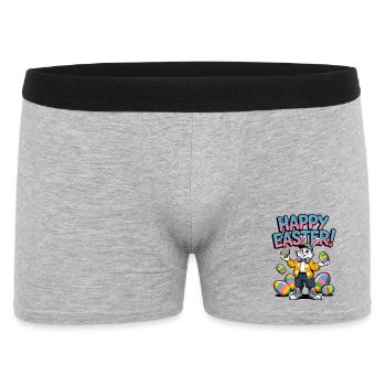 Happy Easter bunny with colorful eggs - Men's Boxer Shorts - heather grey - Front