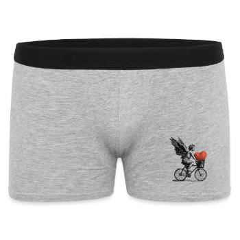 Heart Angel on Bicycle - Men's Boxer Shorts - heather grey - Front