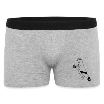 Pigeon with Headphones and Cassette Player – Urban - Männer Boxer Shorts - Grau meliert - Vorne