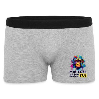 I DON'T CARE - I'LL LEAVE IT THAT WAY NOW! - funny monkey - Men's Boxer Shorts - heather grey - Front