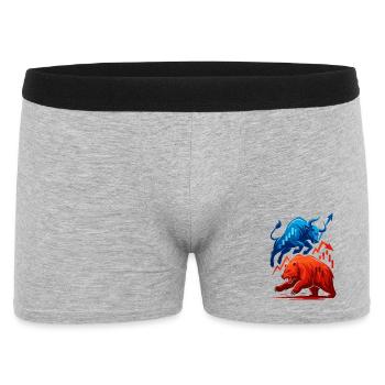 Bull vs. Bear Wall Street Stock Market Fight Stocks - Men's Boxer Shorts - heather grey - Front