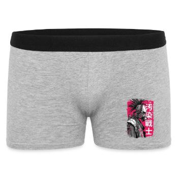 Guerrier punk avec des personnages - Boxer Homme - gris chiné - Devant