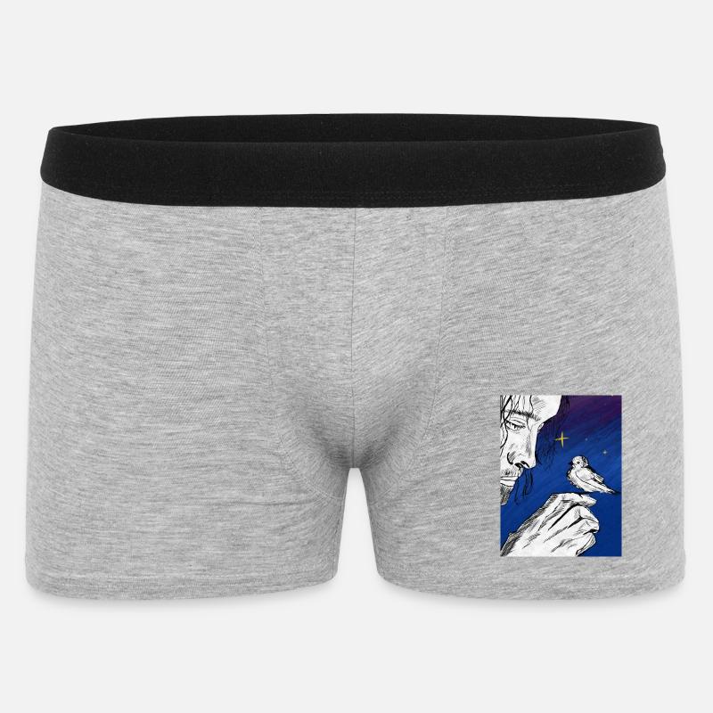 Nummer eins unter dem Mond - Männer Boxer Shorts - Grau meliert