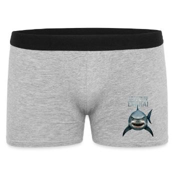Haifisch Hai Kostüm Meerestier unter Wasser Haie - Männer Boxer Shorts - Grau meliert - Vorne