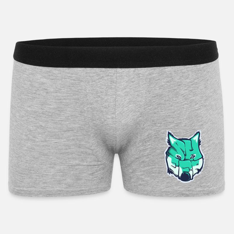 Wolf-Schaf, ein gezogenes Wort - Männer Boxer Shorts - Grau meliert