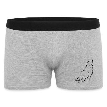 Silhouette de loup minimaliste et symbolique - Boxer Homme - gris chiné - Devant
