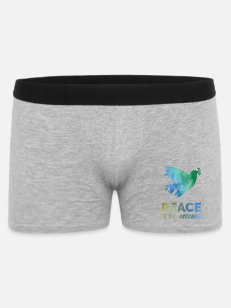 Peace Is The Answer – Watercolor Dove of Peace - Men's Boxer Shorts - heather grey