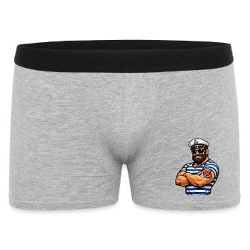 Marin avec un tatouage - Boxer Homme - gris chiné - Devant