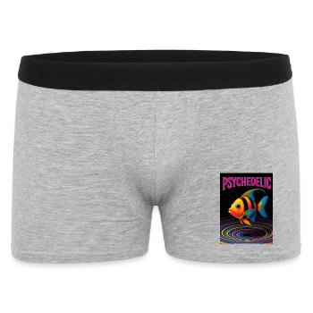 Psychedelic Fish in Spirals - Men's Boxer Shorts - heather grey - Front