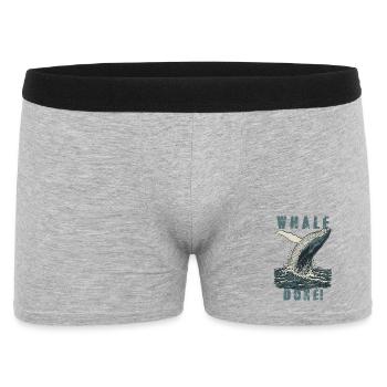 Vintage Whale Done Whale Humor - Men's Boxer Shorts - heather grey - Front
