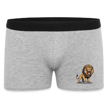 Lion on his Rock (King of the Jungle) - Men's Boxer Shorts - heather grey - Front