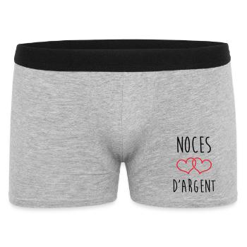 Silbernes Jubiläum: 25 Jahre Liebe - Männer Boxer Shorts - Grau meliert - Vorne