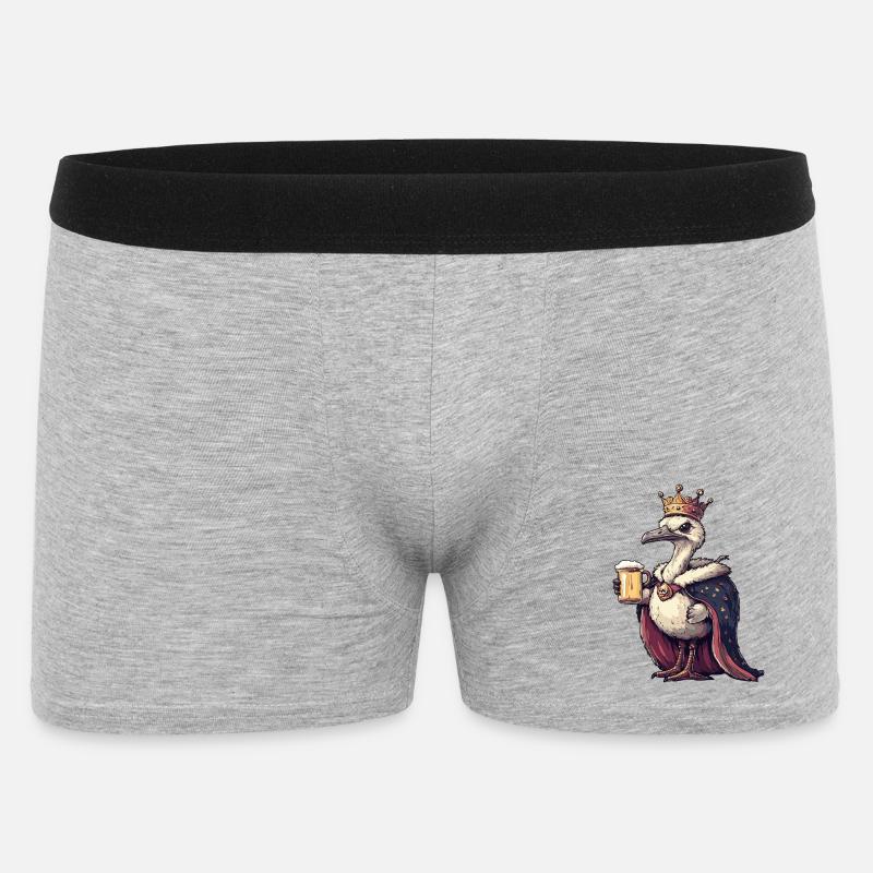 Strauß Bier König - Männer Boxer Shorts - Grau meliert