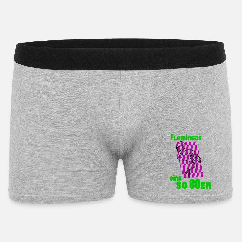 Flamingos 80er - Männer Boxer Shorts - Grau meliert
