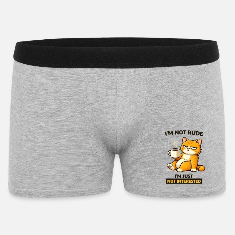 Mürrische Katzenkaffee-Einstellung - Männer Boxer Shorts - Grau meliert