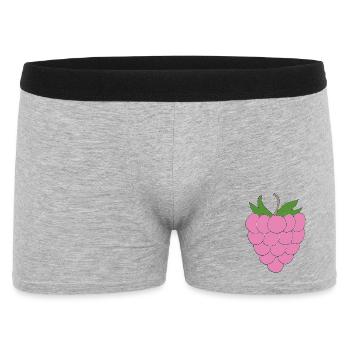 Pink Raspberry Illustration - Men's Boxer Shorts - heather grey - Front