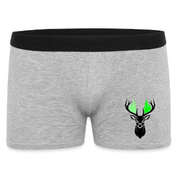 Deer Head Fir Trees Natural Green - Men's Boxer Shorts - heather grey - Front