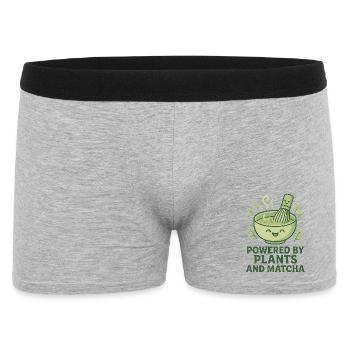 Matcha Kraft aus Pflanzen - Männer Boxer Shorts - Grau meliert - Vorne