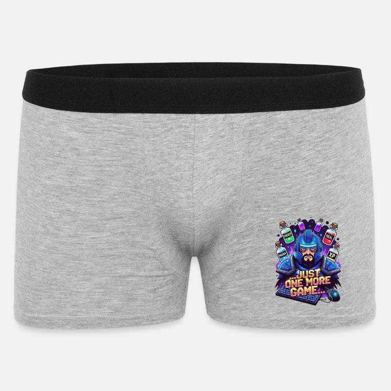 Just one more game - Männer Boxer Shorts - Grau meliert