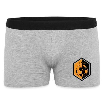 Écusson Football Orange : L'Armure du Capitaine - Boxer Homme - gris chiné - Devant