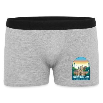 Nottingham Skyline UK Travel Art Illustration - Men's Boxer Shorts - heather grey - Front
