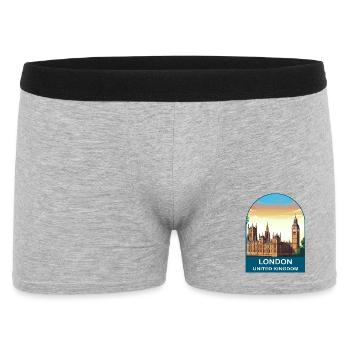 Illustration de voyage du Big Ben au Royaume-Uni à Londres Skyline - Boxer Homme - gris chiné - Devant